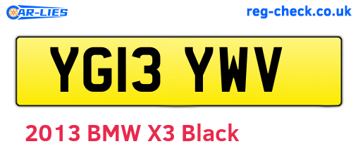 YG13YWV are the vehicle registration plates.