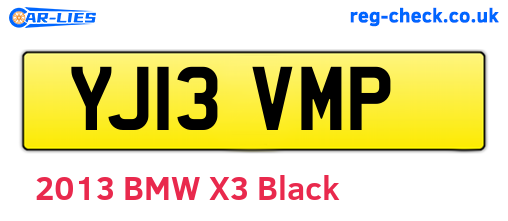 YJ13VMP are the vehicle registration plates.