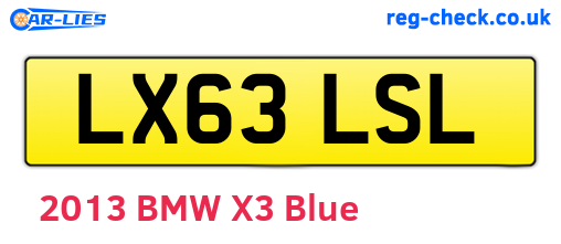LX63LSL are the vehicle registration plates.