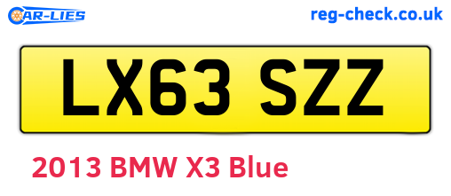 LX63SZZ are the vehicle registration plates.