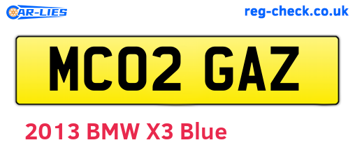 MC02GAZ are the vehicle registration plates.