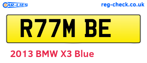 R77MBE are the vehicle registration plates.