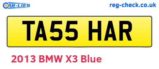 TA55HAR are the vehicle registration plates.