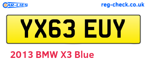 YX63EUY are the vehicle registration plates.