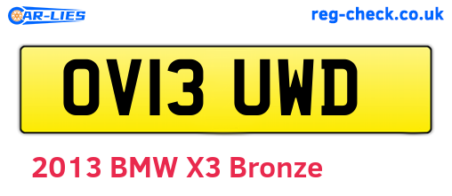 OV13UWD are the vehicle registration plates.