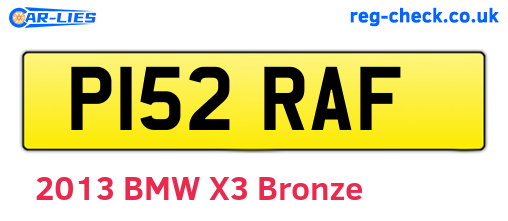 P152RAF are the vehicle registration plates.