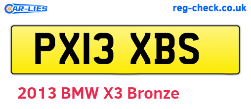 PX13XBS are the vehicle registration plates.