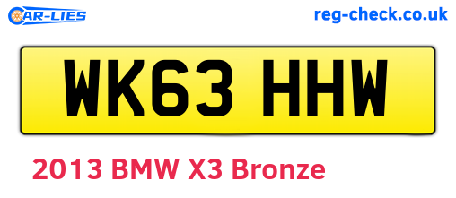 WK63HHW are the vehicle registration plates.