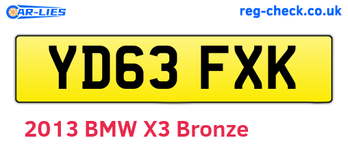 YD63FXK are the vehicle registration plates.