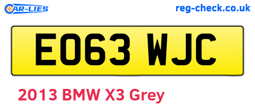EO63WJC are the vehicle registration plates.