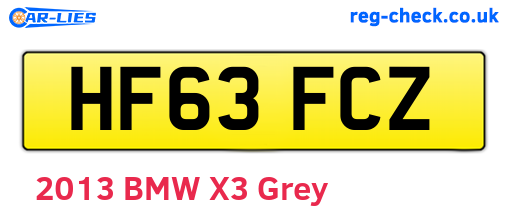 HF63FCZ are the vehicle registration plates.