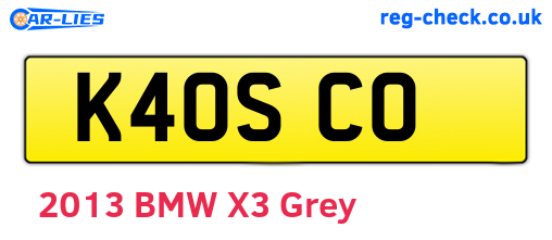 K40SCO are the vehicle registration plates.