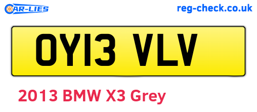 OY13VLV are the vehicle registration plates.