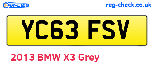 YC63FSV are the vehicle registration plates.