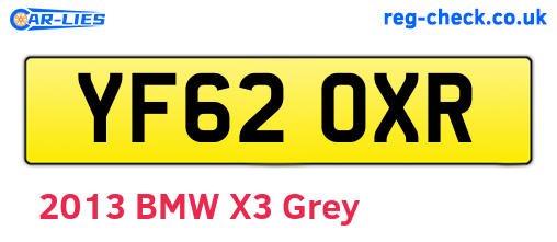 YF62OXR are the vehicle registration plates.