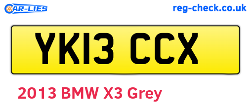 YK13CCX are the vehicle registration plates.