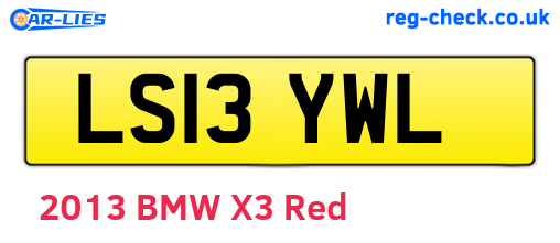 LS13YWL are the vehicle registration plates.