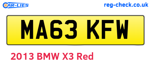 MA63KFW are the vehicle registration plates.