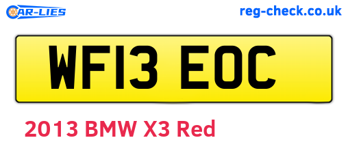 WF13EOC are the vehicle registration plates.
