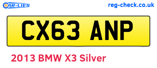 CX63ANP are the vehicle registration plates.