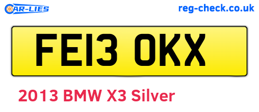 FE13OKX are the vehicle registration plates.