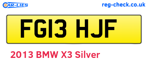 FG13HJF are the vehicle registration plates.