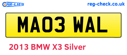 MA03WAL are the vehicle registration plates.