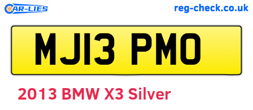 MJ13PMO are the vehicle registration plates.