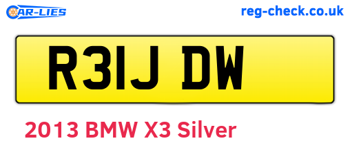R31JDW are the vehicle registration plates.