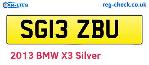 SG13ZBU are the vehicle registration plates.