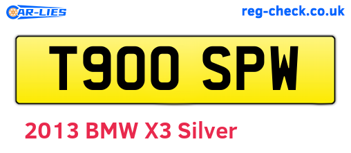 T900SPW are the vehicle registration plates.