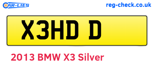X3HDD are the vehicle registration plates.