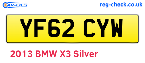 YF62CYW are the vehicle registration plates.