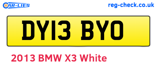 DY13BYO are the vehicle registration plates.