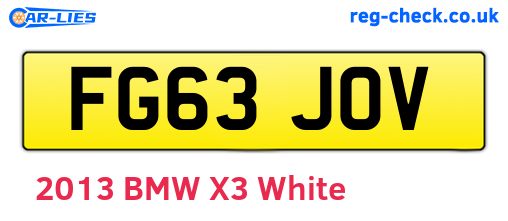 FG63JOV are the vehicle registration plates.