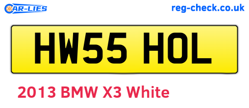 HW55HOL are the vehicle registration plates.