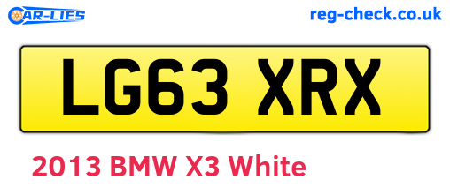 LG63XRX are the vehicle registration plates.