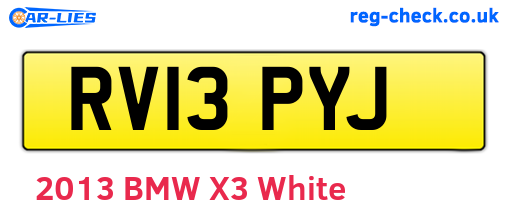 RV13PYJ are the vehicle registration plates.