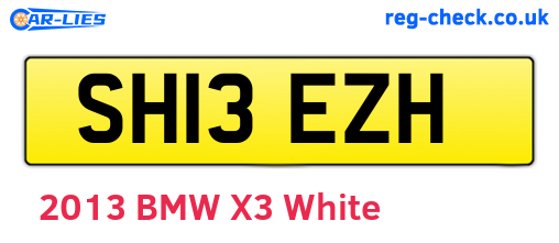 SH13EZH are the vehicle registration plates.
