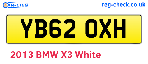 YB62OXH are the vehicle registration plates.