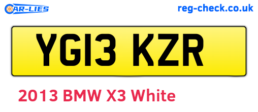 YG13KZR are the vehicle registration plates.