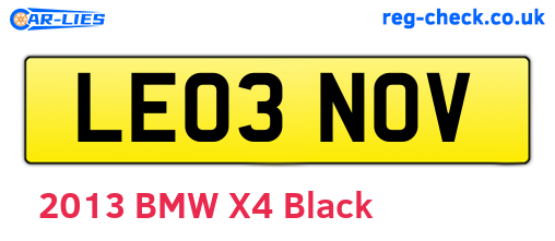 LE03NOV are the vehicle registration plates.