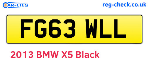 FG63WLL are the vehicle registration plates.