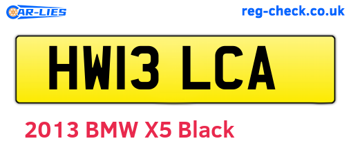 HW13LCA are the vehicle registration plates.