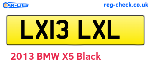 LX13LXL are the vehicle registration plates.