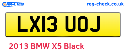 LX13UOJ are the vehicle registration plates.