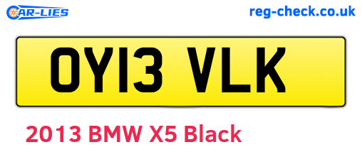 OY13VLK are the vehicle registration plates.