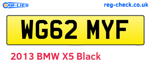 WG62MYF are the vehicle registration plates.