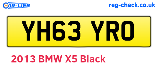 YH63YRO are the vehicle registration plates.