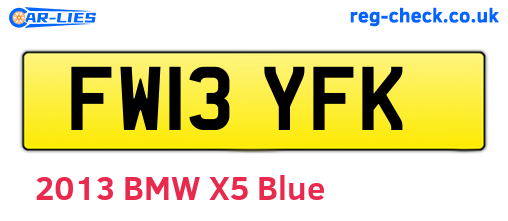 FW13YFK are the vehicle registration plates.